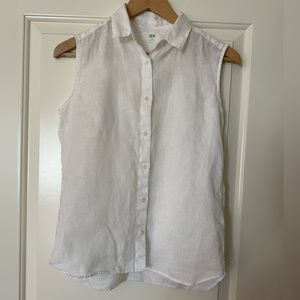 Uniqlo 100% Linen Sleeveless Shirt